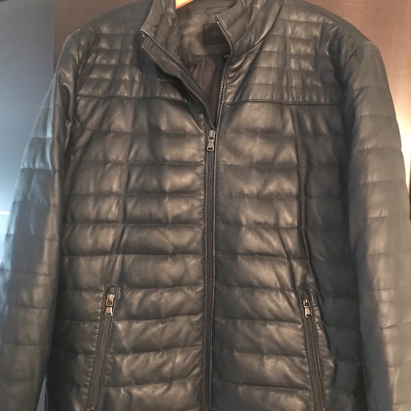 Saks Fifth Ave Leather Puffer - Picture 3 of 10